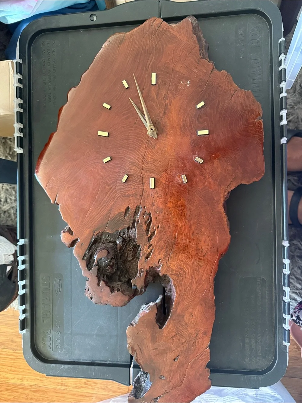 Rustic Red-Brown Live Edge Wall Clock - Doesn’t work